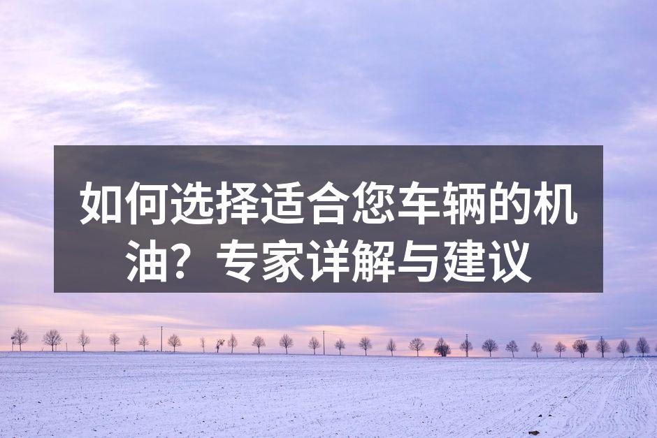 机油的种类及其特色