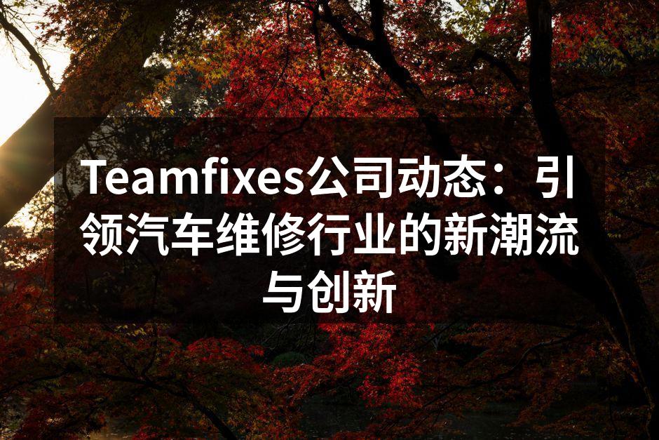 Teamfixes新设备引入,提升维修效率